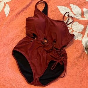 Burgundy Swimsuit Size Lg